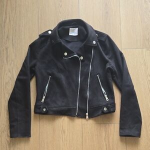 Primark Black Moto Jacket with Asymmetrical Zipper